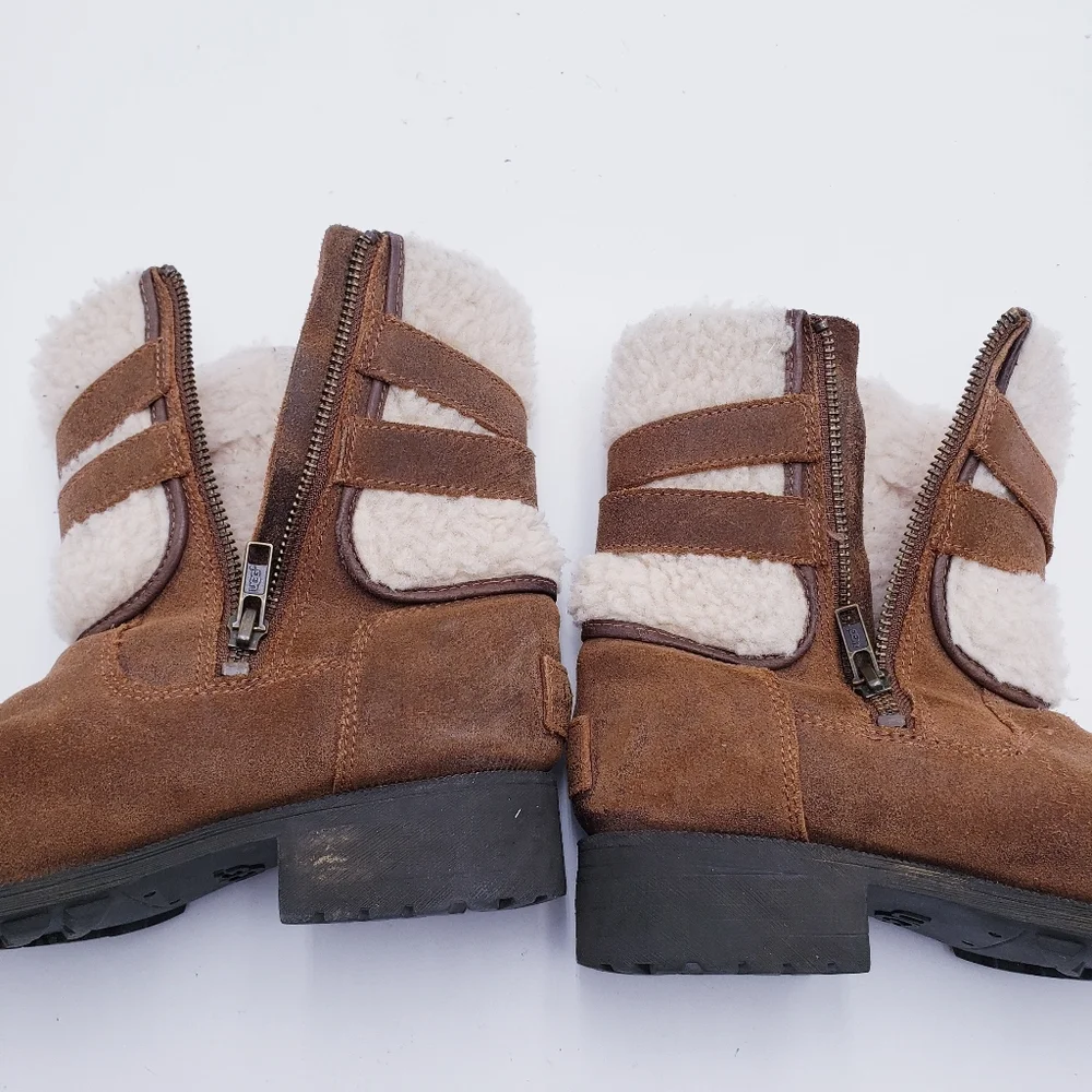 UGG Women's Size 7 Blayre III Boot Snow Boots Chestnut Brown Fur‎ Lined